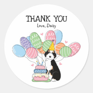 Sticker Rond Aussiedoodle Chien Anniversaire Fête Favoriser Tag