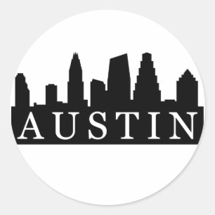 Sticker Rond Austin Skyline