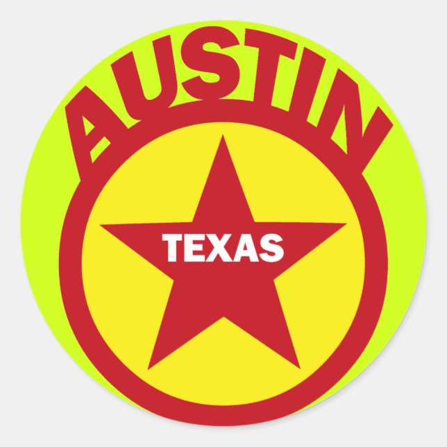 STICKER ROND AUSTIN, TEXAS (Devant)