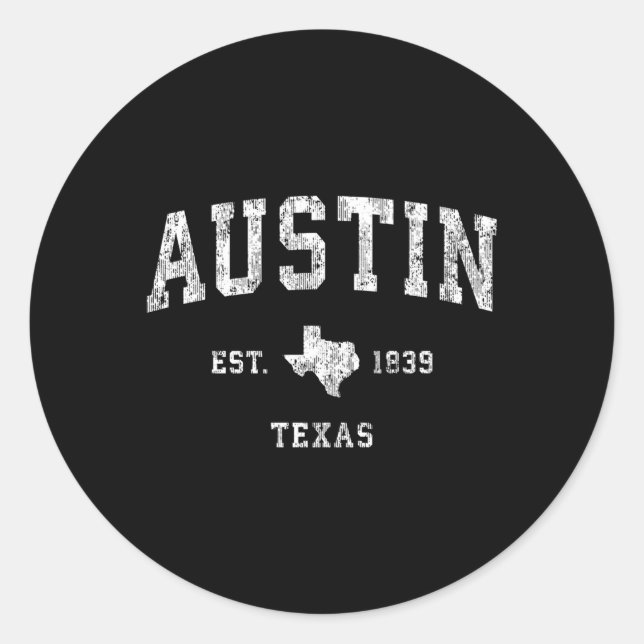 Sticker Rond Austin Texas Tx Sports sportifs (Devant)
