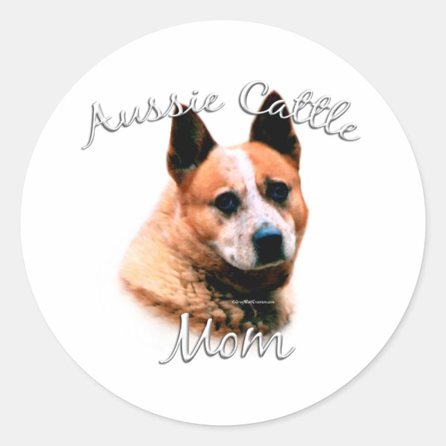 Sticker Rond Australian Cattle Chien Maman 2 (Devant)