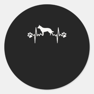 Sticker Rond Australian Cattle Dog Heartbeat Love Don