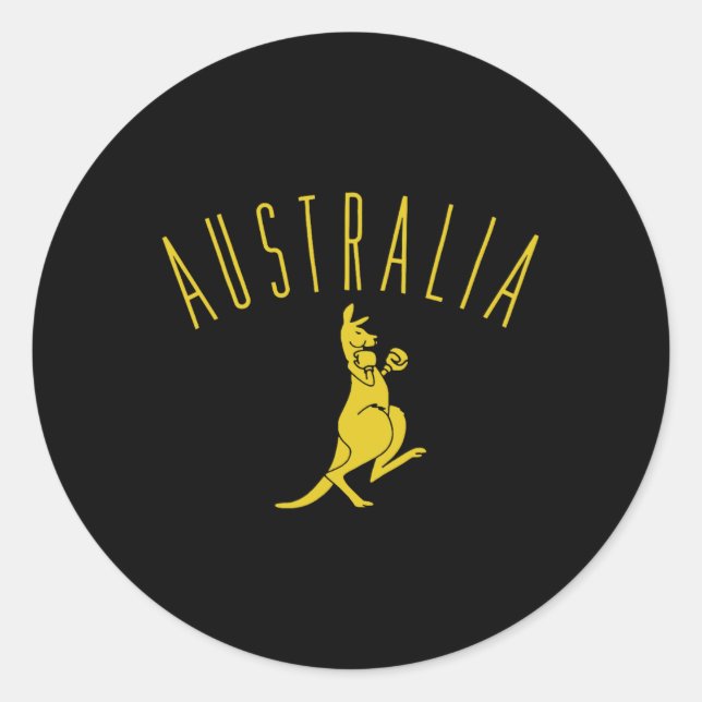 Sticker Rond Australie Boxe Kangourou  (Devant)