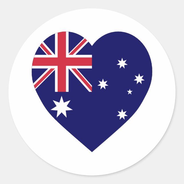 Sticker Rond Australie - Coeur du drapeau (Devant)