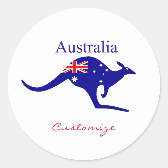 Sticker Rond Australie Drapeau Kangaroo Thunder_Cove (Devant)