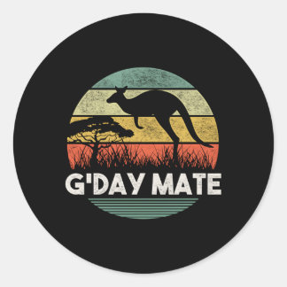 Sticker Rond Australie G-Day Mate Kangaroo Australie