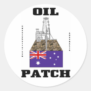 Sticker Rond Australie Patch de pétrole, Décal, Gift de champ d