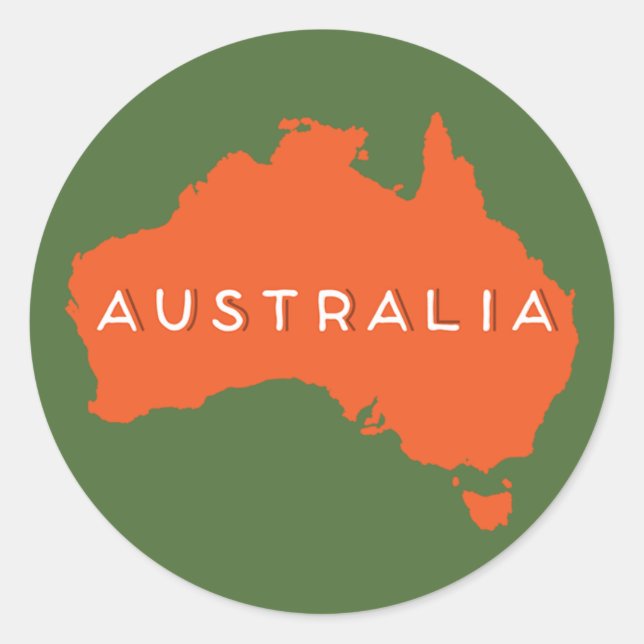 Sticker Rond Australie Pays Silhouette (Devant)