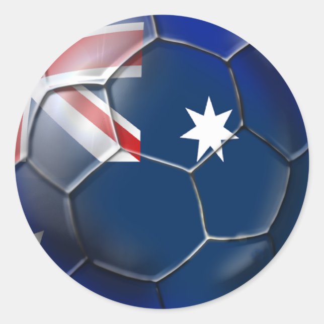 Sticker Rond Australie Socceroos Fans de football drapeau austr (Devant)