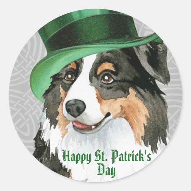 Sticker Rond Australien du jour de St Patrick (Devant)