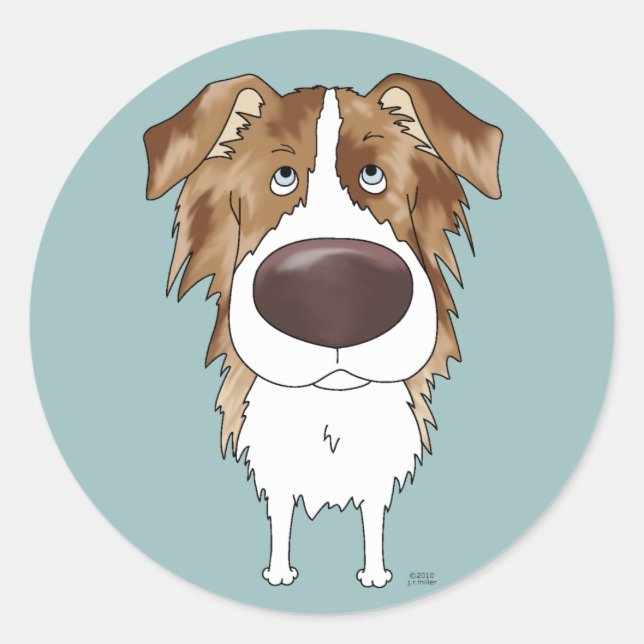 Sticker Rond Australiens - grand nez et bout (Devant)