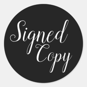 Sticker Rond Auteur de copie signée en noir et blanc