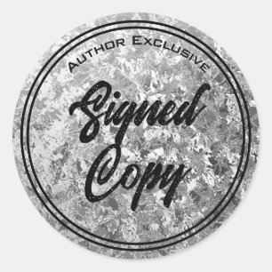 Sticker Rond Auteur Signé Copie Argent