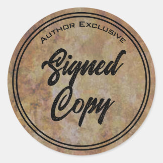 Sticker Rond Auteur Signé Copie Parchemin