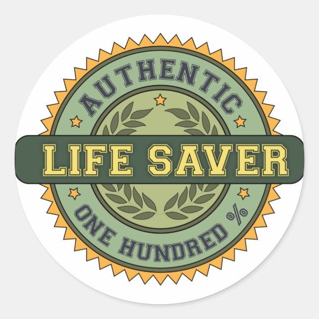 Sticker Rond Authentic Life Saver (Devant)