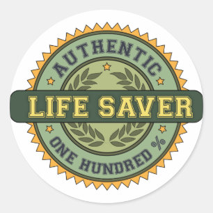Sticker Rond Authentique sauveur de vie