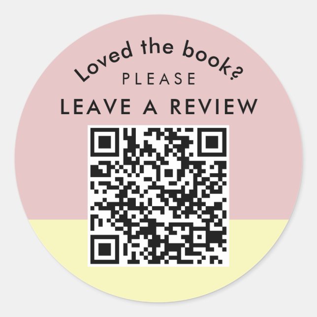 Sticker Rond Author Book Review Request QR Code Pastel (Devant)