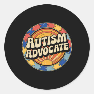 Sticker Rond Autism Advocates Graphic Puzzle Design Support Awa
