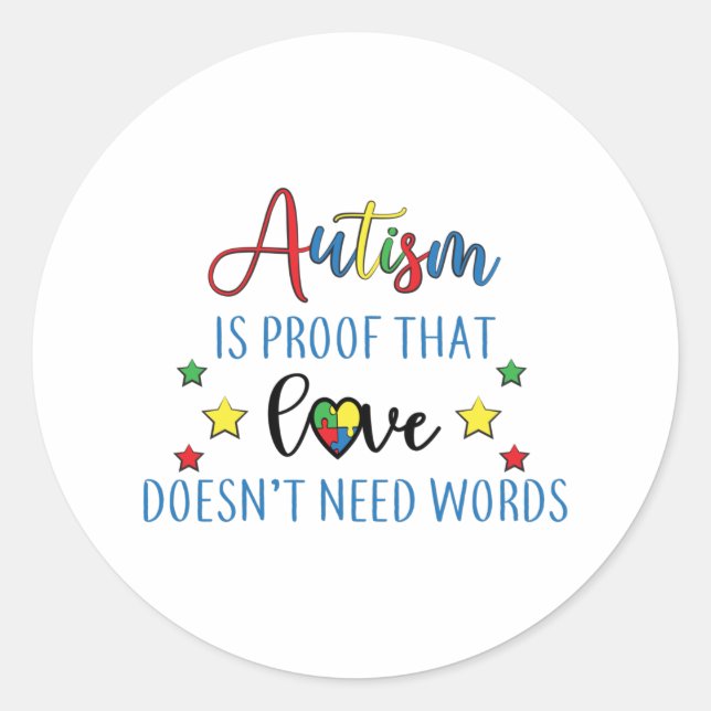 Sticker Rond Autism Aware (Devant)