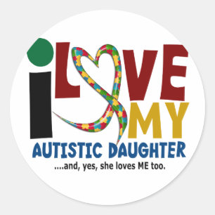 Sticker Rond AUTISM J'aime ma fille autistique 2