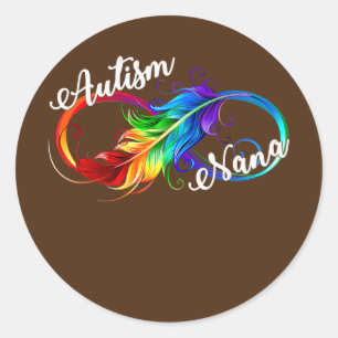 Sticker Rond Autism Nana Autism Awareness Neurodiversity