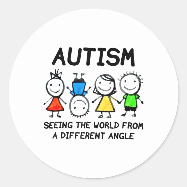 Sticker Rond Autism Seeing The World From A (Devant)