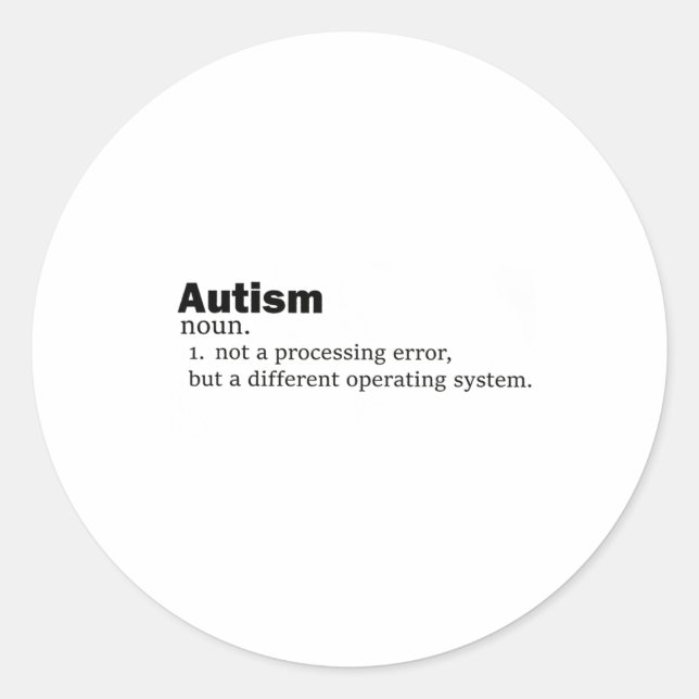 Sticker Rond Autisme Définition Ce n'est pas un handicap un aut (Devant)