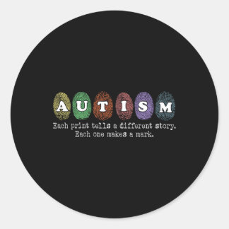Sticker Rond Autisme D'Empreinte Chaque Impression Raconte Une 