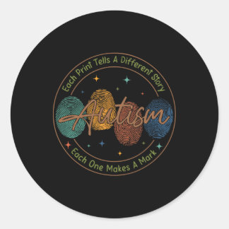 Sticker Rond Autisme D'Empreinte Chaque Impression Raconte Une 