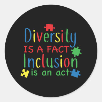 Sticker Rond Autisme Diversité Puzzle Imprimer