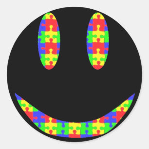 Sticker Rond Autisme du sourire