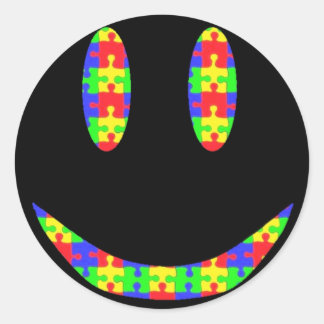 Sticker Rond Autisme du sourire
