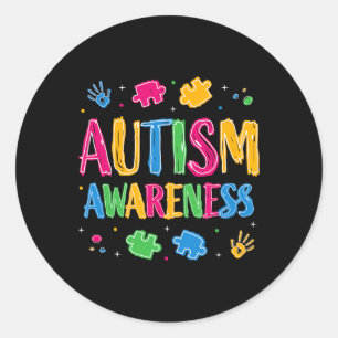 Sticker Rond Autisme Enseignant Enfants Couleur Dehors De La Li