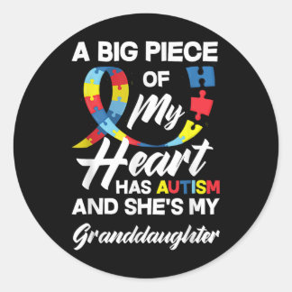 Sticker Rond Autisme Grand-mère _ Grand-père Autistique Grandgi