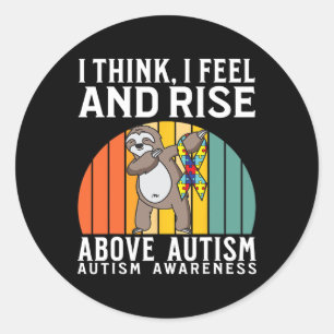 Sticker Rond Autisme Guerrier Enfants Puzzle Soutien Autisme Pr