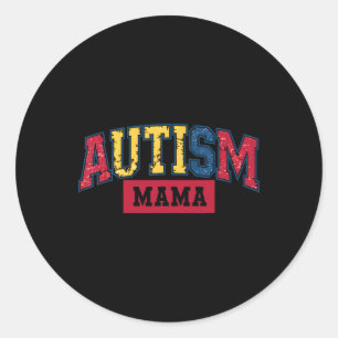 Sticker Rond Autisme Maman Sensibilisation sur l'autisme Pour M