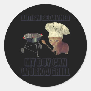 Sticker Rond Autisme Peut Être Endommagé Mon Garçon Peut Travai