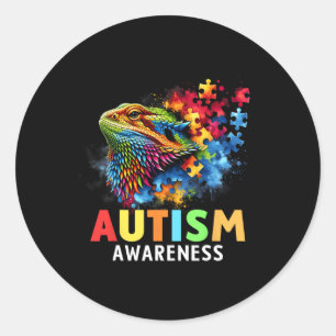 Sticker Rond Autisme Porté Dragon Autistique Sensibilisation su