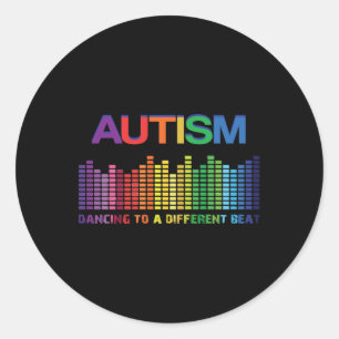 Sticker Rond Autisme Puzzle Sensibilisation sur l'autisme Danse