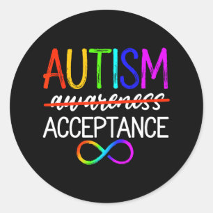 Sticker Rond Autisme - Rouge à la place - Acceptation Non Sensi