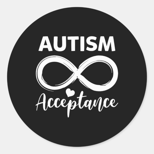 Sticker Rond Autisme - Rouge à la place - Acceptation Non Sensi (Devant)