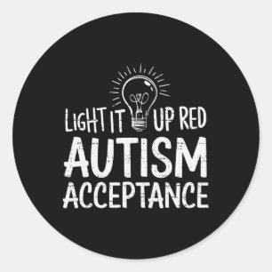 Sticker Rond Autisme - Rouge à la place - Acceptation Non Sensi