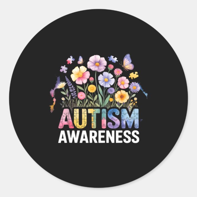 Sticker Rond Autisme sensibilisation autistique  (Devant)