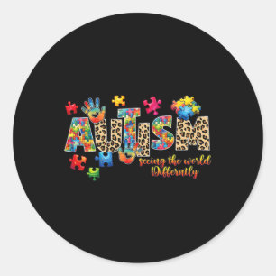 Sticker Rond Autisme Support Enseignante Femmes Enfants Sensibi