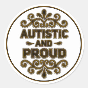 Sticker Rond Autistique et Vintage fier
