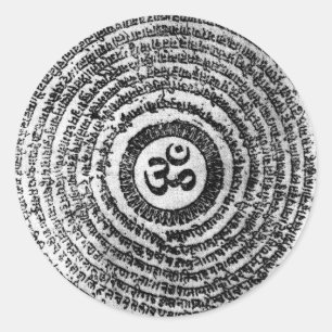 Sticker Rond autocollant, bourdonnement de padme de l'Inde, OM