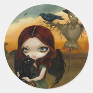 Sticker Rond "Autocollant de l'épouvantail"