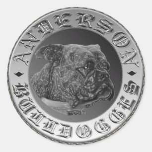 Sticker Rond Autocollant/décalque d'Anderson Bulldogges