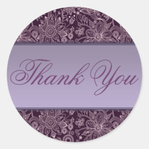 Sticker Rond Autocollant/joint floraux de Merci de prune