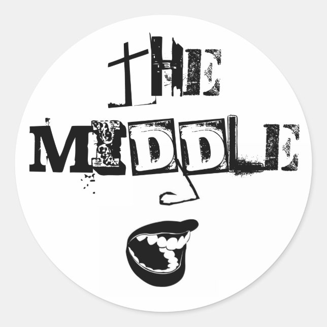 Sticker Rond AUTOCOLLANT! Le milieu (Devant)